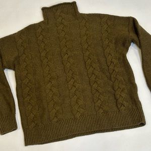 Madewell Chunky Knit Merino Wool Sweater, Olive Green, 💚 🫒 Size Medium